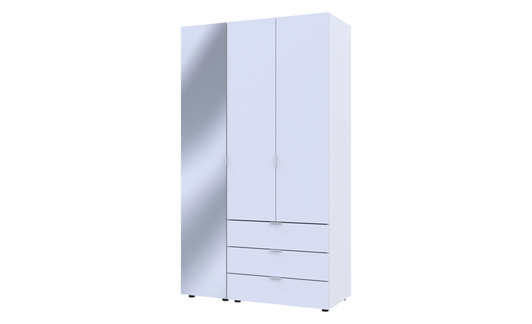 Kleiderschrank Doros Gelar Weiß 2 Türen mit Spiegel 116,5x49,5x203,4 (42002154)