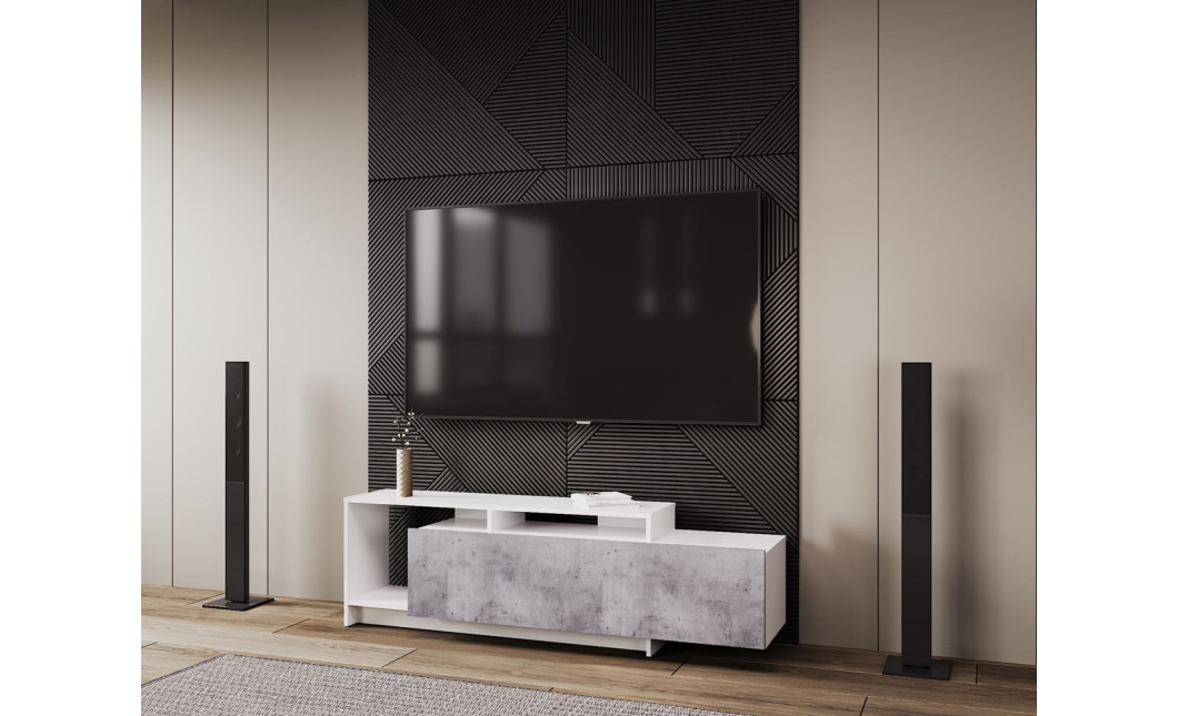 TV-Ständer Doros U2 Beton/Weiß 160x38x48 (41510090)