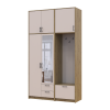 Kleiderschrank Doros Rondi mit Kleiderstange, Spiegel und hohem Oberschrank Artisan Eiche/Kaschmir 2 Türen 142x52x260 (42005278)