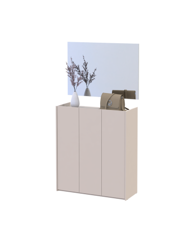 Schuhschrank Doros Kassel mit Spiegel Kaschmir 3 Türen 97×40×110 (42005506)