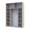 Kleiderschrank Doros G-Caiser Schiebetüren Kaschmir/Weiß 2 Glas 2 Türen 180x60x240 (42005325)