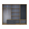 Drehtürenschrank Doros Rondi mit Kleiderstange und Spiegel Artisan Eiche/Graphitgrau 4 Türen 220x52x195 (42005295)