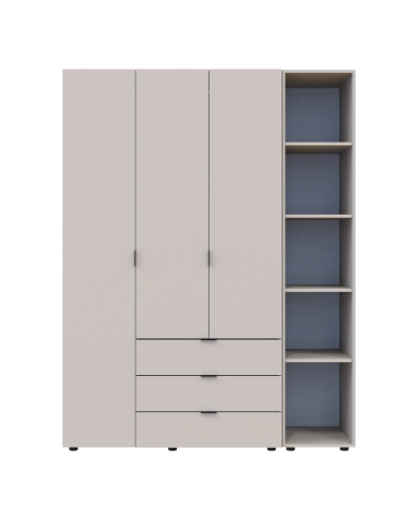 Kleiderschrank Doros Gelar Kaschmir 3 Türen mit offenem Regal 154,4x49,5x203,4 (80737645)