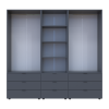 Kleiderschrank Doros Gelar Graphitgrau 2+2 Türen Säulenschrank 215x49,5x203,4 (42005171)