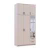 Kleiderschrank Doros Rondi mit Drehtüren mit Oberschrank und Spiegel Kaschmir 3 Türen 121x52x260 (80738486)