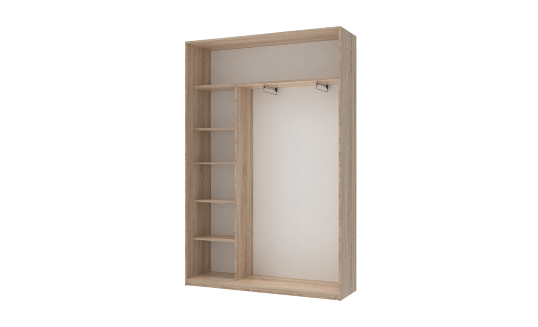 Kleiderschrank Doros City Light Schiebetüren Sonoma Eiche mit Spiegel 150x45x225 (42002038)