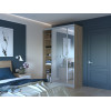 Kleiderschrank Doros City Light Schiebetüren Sonoma Eiche mit Spiegel 150x45x225 (42002038)