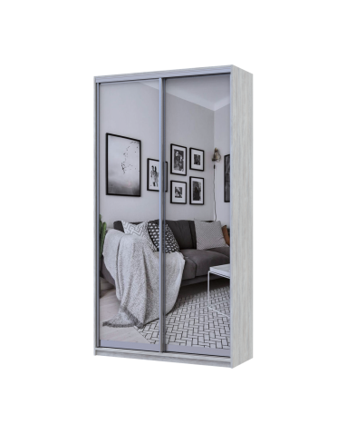 Kleiderschrank Doros City Light Natti Luc Schiebetüren mit Spiegel 120x45x225 (80736504)