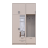 Kleiderschrank Doros Rondi mit Kleiderstange, Spiegel und hohem Oberschrank Kaschmir 2 Türen 142x52x260 (42005406)
