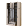 Kleiderschrank Doros Rondi mit Drehtüren mit Oberschrank und Spiegel Artisan Eiche / Kaschmir 4 Türen 160x52x260 (42005197)