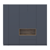 Kleiderschrank Doros Dale mit Drehtüren Anthrazit/Ewok Eiche 4 Türen 234x52x220 (42005339)