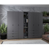 Kleiderschrank Doros Gelar Graphitgrau 3+3 Türen mit offenem Regal 270,6x49,5x203,4 (42005061)