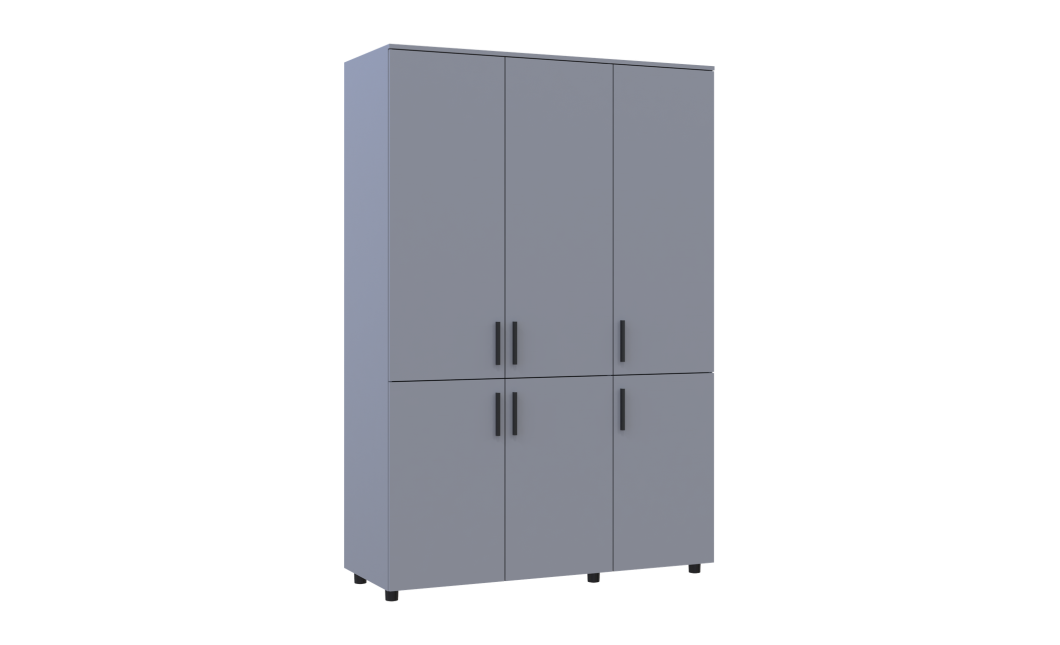 Kleiderschrank Doros Thorn Grau 3 Türen Böden 135x51,6x200 (44900488)