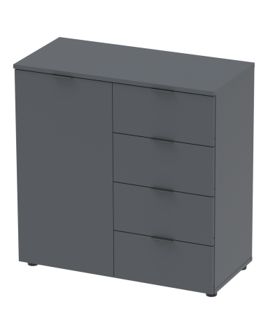 Kommode Doros Ron 1 Graphitgrau 1 Türen 4 Schubladen 80x38x81 (41516006)