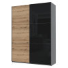 Kleiderschrank Doros G-Caiser Schiebetüren Ewok Eiche Glas 2 Türen 180x60x240 (80737750)