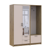 Kleiderschrank Doros Rondi mit Kleiderstange und Spiegel Artisan Eiche/Kaschmir 2 Türen 142x52x195 (42005270)