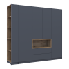 Kleiderschrank Doros Dale mit Drehtüren Anthrazit/Ewok Eiche 4 Türen 234x52x220 (42005339)