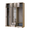 Kleiderschrank Doros Rondi mit Kleiderstange, Spiegel und Oberschrank Artisan Eiche/Kaschmir 3 Türen 181x52x236 (42005286)