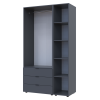Kleiderschrank Doros Gelar Graphitgrau 2 Türen mit offenem Regal 115,7x49,5x203,4 (42005054)