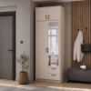 Kleiderschrank Doros Rondi mit Drehtüren mit Oberschrank und Spiegel Kaschmir 2 Türen 82x52x236 (80738470)