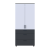 Kleiderschrank Doros Thorn Anthrazit/Weiß 2 Türen 3 Schubladen Böden 90x51,6x200 (44900470)