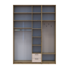 Kleiderschrank Doros Rondi mit Kleiderstange und hohem Oberschrank Artisan Eiche/Kaschmir 3 Türen 181x52x260 (42005288)