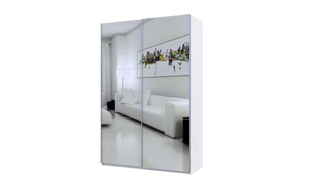 Kleiderschrank Doros G-Caiser Schiebetüren Weiß mit Spiegel 160x60x240 (42002102)
