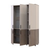 Kleiderschrank Doros Thorn Cremona Cannolo/Kaschmir 3 Türen Kleiderstange 135x51,6x200 (44900499)
