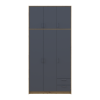 Kleiderschrank Doros Rondi mit Drehtüren mit Oberschrank Artisan Eiche / Graphitgrau 3 Türen 121x52x260 (42005187)