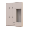 Kleiderschrank Doros Rondi mit Kleiderstange und hohem Oberschrank Kaschmir 3 Türen 181x52x260 (42005398)