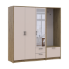 Drehtürenschrank Doros Rondi mit Kleiderstange und Spiegel Artisan Eiche/Kaschmir 3 Türen 181x52x195 (42005282)
