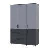 Kleiderschrank Doros Thorn Anthrazit/Grau 3 Türen 3 Schubladen Böden 135x51,6x200 (44900522)