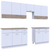 Küche Doros Leia 340x60x250 Weiß / Sonoma Eiche (81000007)
