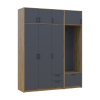 Drehtürenschrank Doros Rondi mit Kleiderstange und Oberschrank Artisan Eiche/Graphitgrau 3 Türen 181x52x236 (42005285)