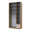 Kleiderschrank Doros Rondi mit Drehtüren mit Oberschrank und Spiegel Artisan Eiche / Kaschmir 3 Türen 121x52x260 (42005196)