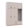Kleiderschrank Doros Rondi mit Kleiderstange und hohem Oberschrank Kaschmir 3 Türen 181x52x260 (42005398)