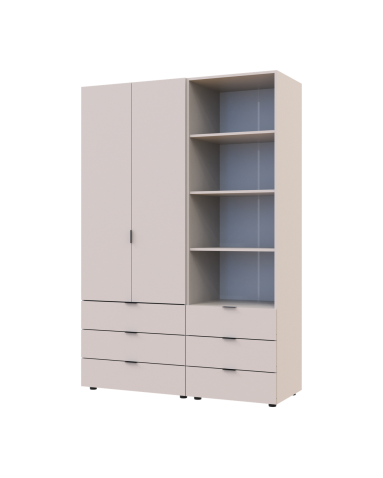 Kleiderschrank Doros Gelar Kaschmir 2 Türen Säulenschrank 137,5x49,5x203,4 (42005174)