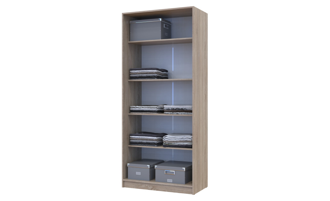 Kleiderschrank Doros Promo mit Drehtüren Sonoma Eiche mit Böden 2 Türen 90x48x204 (42005098)