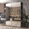 Kleiderschrank Doros G-Caiser Schiebetüren Graphitgrau mit Glas 180x60x240 (42005012)