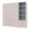 Kleiderschrank Doros Gelar Kaschmir 4 Türen Säulenschrank 215x49,5x203,4 (42005176)