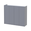 Schuhschrank Doros Kassel mit Spiegel Grau 4 Türen 128×40×110 (42005510)