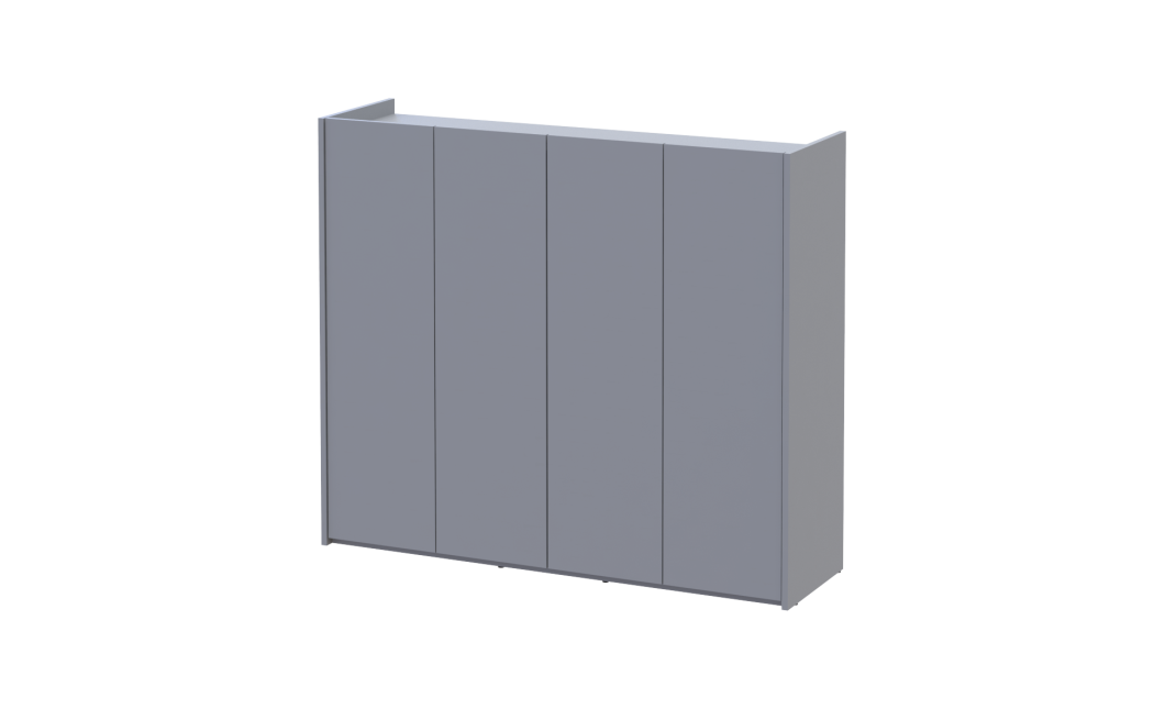 Schuhschrank Doros Kassel mit Spiegel Grau 4 Türen 128×40×110 (42005510)