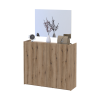Schuhschrank Doros Kassel mit Spiegel Eiche Evoke 4 Türen 128×40×110 (42005501)
