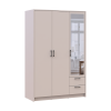 Kleiderschrank Doros Rondi mit Drehtüren mit Spiegel Kaschmir 3 Türen 121x52x195 (80738473)