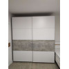 Kleiderschrank Doros G-Caiser Schiebetüren Weiß mit Betonoptik 2 Türen 220x60x240 (42003004)