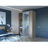 Kleiderschrank Doros City Light Schiebetüren Sonoma Eiche mit Spiegel 150x60x225 (42002039)