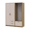 Kleiderschrank Doros Rondi mit Kleiderstange, Spiegel und Oberschrank Artisan Eiche/Graphitgrau 3 Türen 181x52x236 (42005287)