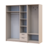 Drehtürenschrank Doros Rondi mit Kleiderstange und Spiegel Kaschmir 3 Türen 181x52x195 (42005401)
