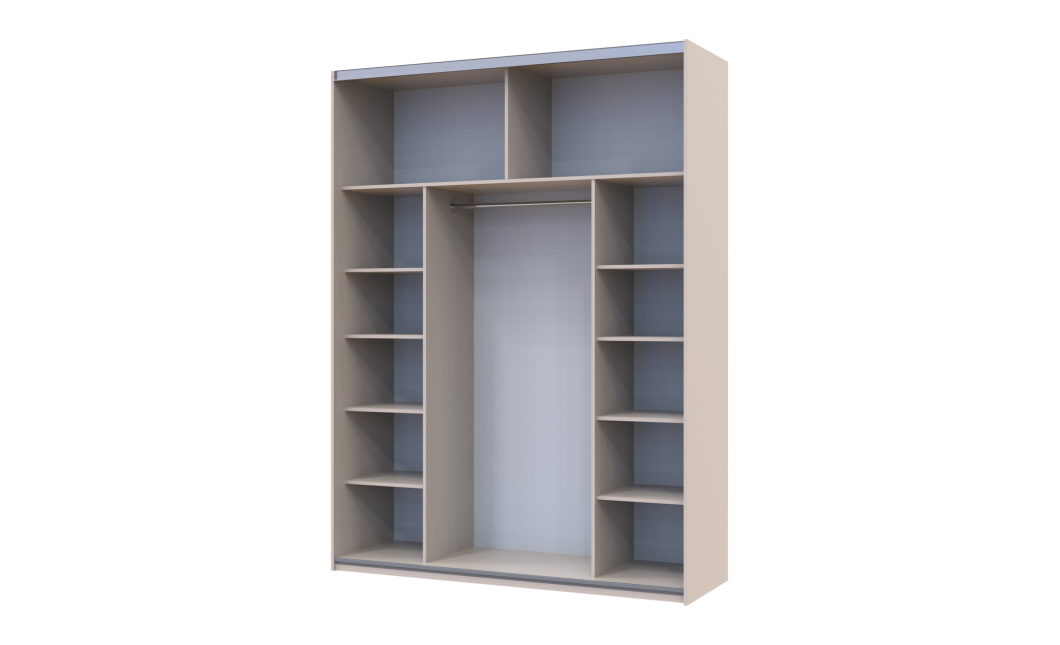 Kleiderschrank Doros G-Caiser Schiebetüren Kaschmir/Weiß Glas 2 Türen 180x60x240 (42005322)