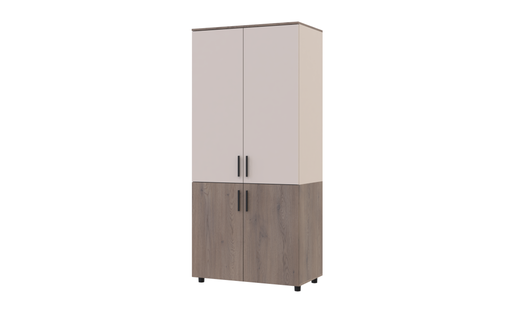 Kleiderschrank Doros Thorn Cremona Cannolo/Kaschmir 2 Türen Böden 90x51,6x200 (44900452)